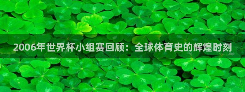 2026男足世界杯赛程：2006年世界杯小组赛回顾：全球体育史的辉煌时刻